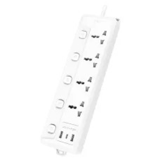 Deli CT711 2M Power Strip – 4 Ports, Universal Socket