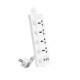 Deli CT711 2M Power Strip – 4 Ports, Universal Socket
