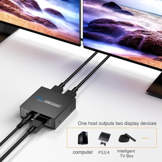 HDMI Splitter 1x2 – 1 Input to 2 Output Ports
