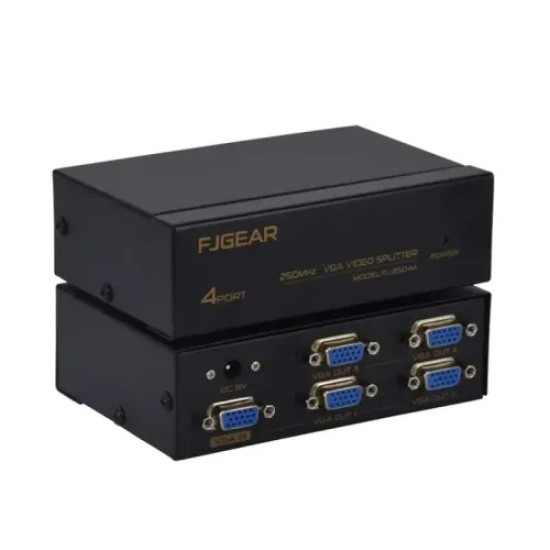 FJGEAR FJ-2504A 250MHz 1 to 4 Port VGA Splitter