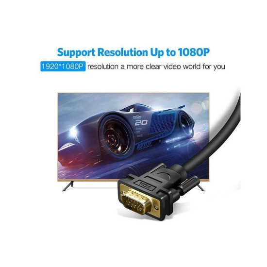Ugreen MM101 HDMI to VGA Cable – 1.5M (Male to Male, Black)