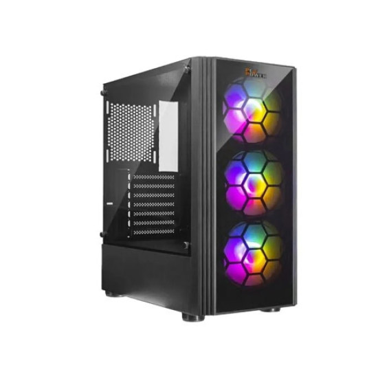 PC POWER Pg400 SPIDER WEB CRYSTAL Black ATX Gaming Casing(mmc)