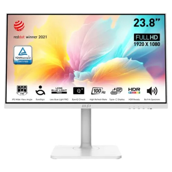 MSI Modern MD2412PW – 23.8" FHD Monitor with Type-C & 100Hz Refresh Rate