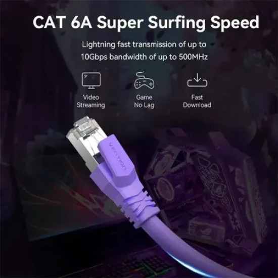Vention IBMVG 1.5M Cat.6A SFTP Patch Cord Cable Purple