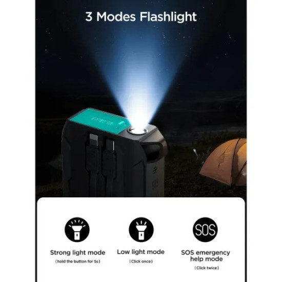 Joyroom JR-L017 10000mAh Power Bank 22.5W Fast Output Dual Built-in Cables