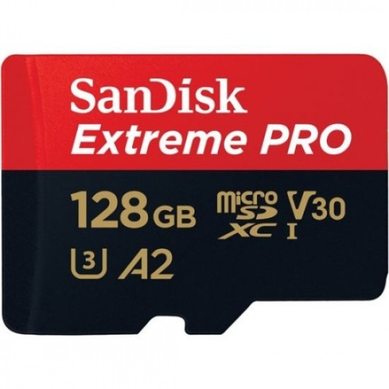 SanDisk Extreme PRO 128GB – 200Mbps microSDXC UHS-I Memory Card with Adapter (SDSQXCD-128G-GN6MA)