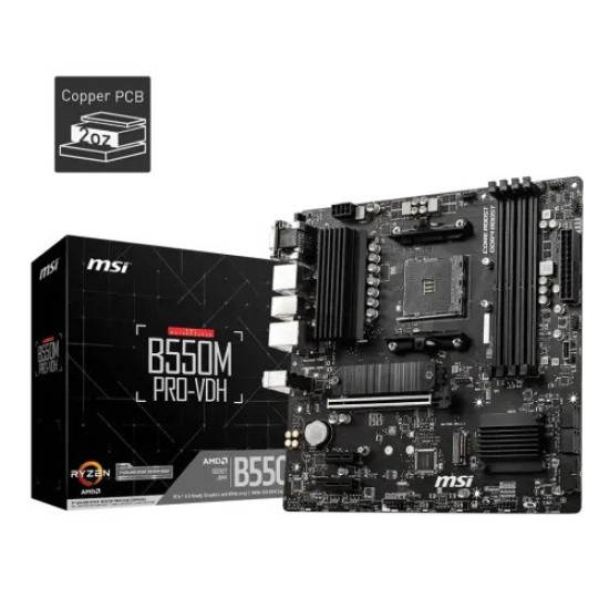 MSI B550M Pro-VDH Compact AM4 Motherboard (DDR4, Micro-ATX) MSI B550M Pro-VDH Compact AM4 Motherboard (DDR4, Micro-ATX)