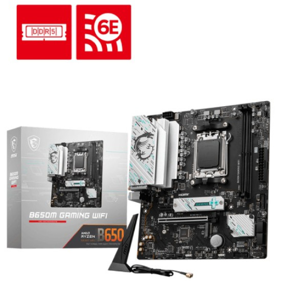 MSI B650M Gaming WiFi AM5 Micro-ATX Motherboard – Ryzen 7000 Ready