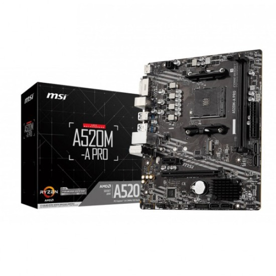 MSI A520M-A Pro AM4 Micro-ATX Motherboard for AMD CPUs