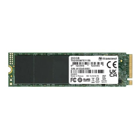 Transcend 115S 250GB PCIe Gen3 x4 M.2 NVMe SSD (M-Key)
