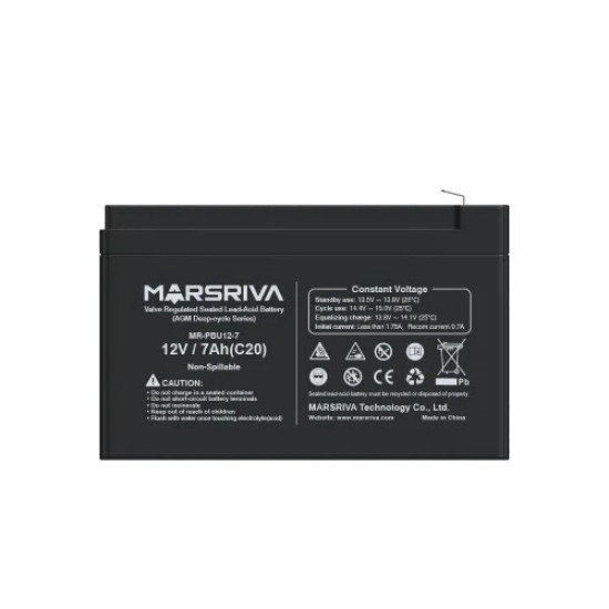 Marsriva MR-PBU12-7 | 12V 7Ah Sealed Lead-Acid UPS Battery