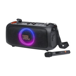 JBL PartyBox On‑The‑Go Essential – Compact 100 W Party Speaker, Beat-Sync Lights & Wireless Mic