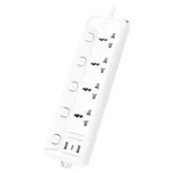 Deli CT711 2M Power Strip – 4 Ports, Universal Socket