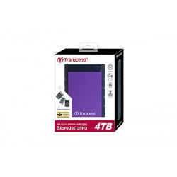 Transcend StoreJet 25H3 4TB USB 3.1 External 2.5" Portable Hard Disk – Ultra-Durable, High-Capacity Storage