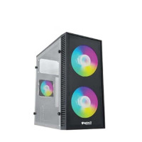 APTECH T20 RGB Gaming Case – Tempered Glass Panel with 2 Pre-installed RGB Fans