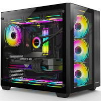 Huntkey S980 Tornado Black ATX Mid Tower Case – High Airflow, Sleek Design