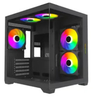 MaxGreen E275-S02 M-ATX Mid-Tower Gaming Case with 5 ARGB Fans