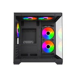 MaxGreen E275-S02 M-ATX Mid-Tower Gaming Case with 5 ARGB Fans