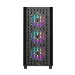 PC Power Flow Dark Mesh Mid Tower ATX Gaming Casing