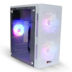PC Power M-ATX Spider Web Mesh Case – White | Includes Power Supply 