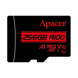 Apacer R100 SDXC/SDHC UHS-I U1 V10 256GB A1 Class 10 Memory Card with Adapter