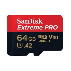 SanDisk Extreme PRO 64GB – 200Mbps microSDXC UHS-I Memory Card with Adapter (SDSQXCU-064G-GN6MA)