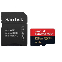 SanDisk Extreme PRO 128GB – 200Mbps microSDXC UHS-I Memory Card with Adapter (SDSQXCD-128G-GN6MA)