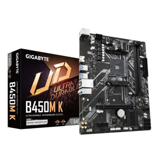 GIGABYTE B450M K AMD AM4 Micro ATX Motherboard - Enhanced Performance for Gamers & PC Builders"
